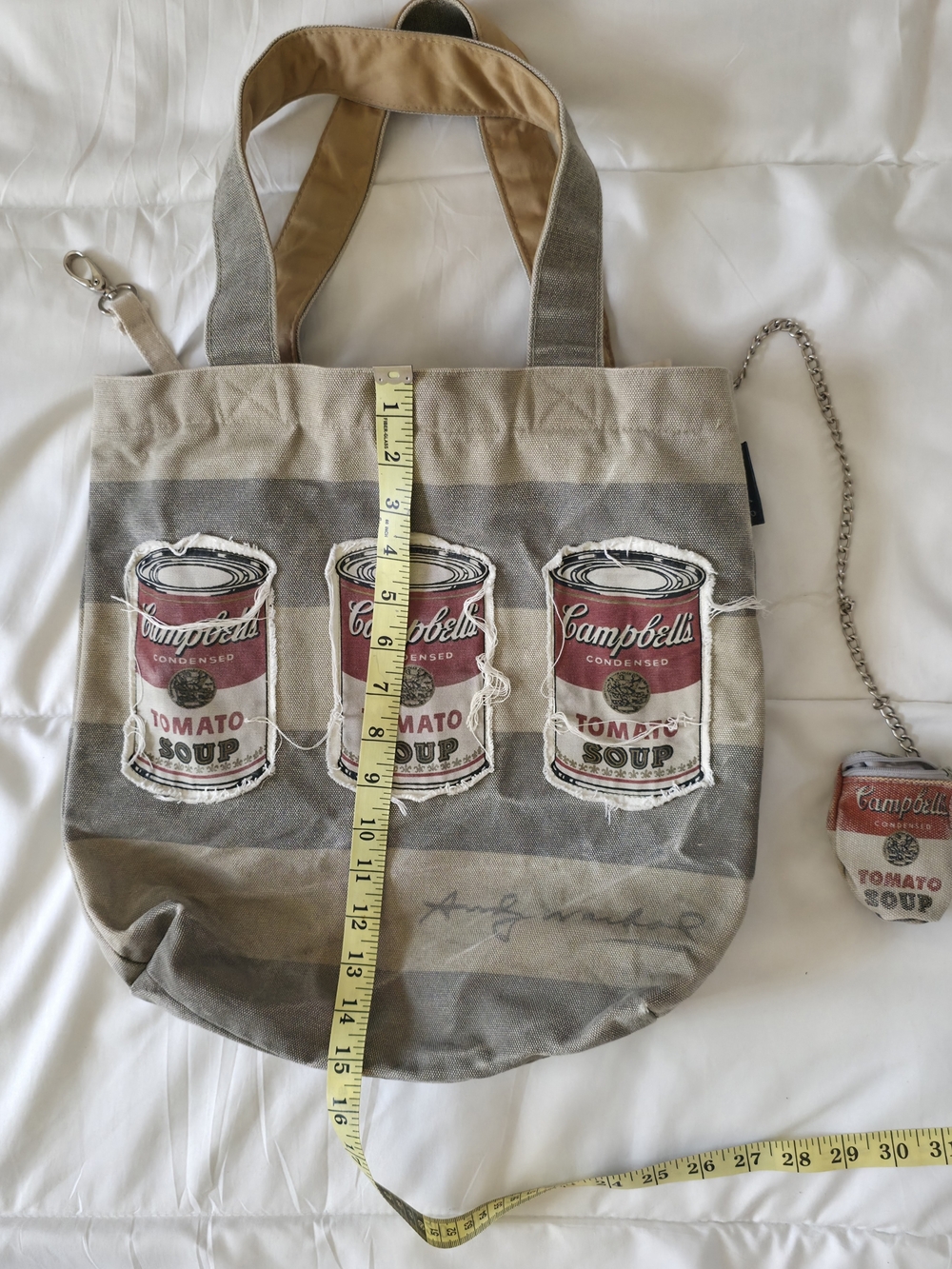 Andy Warhol x Loop NYC Campbell’s Soup Canvas Tote bag Grunge Indie Sleaze - Picture 4 of 6